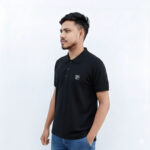 Men’s Black Half Sleeve Polo Shirt – Premium Solid Cotton